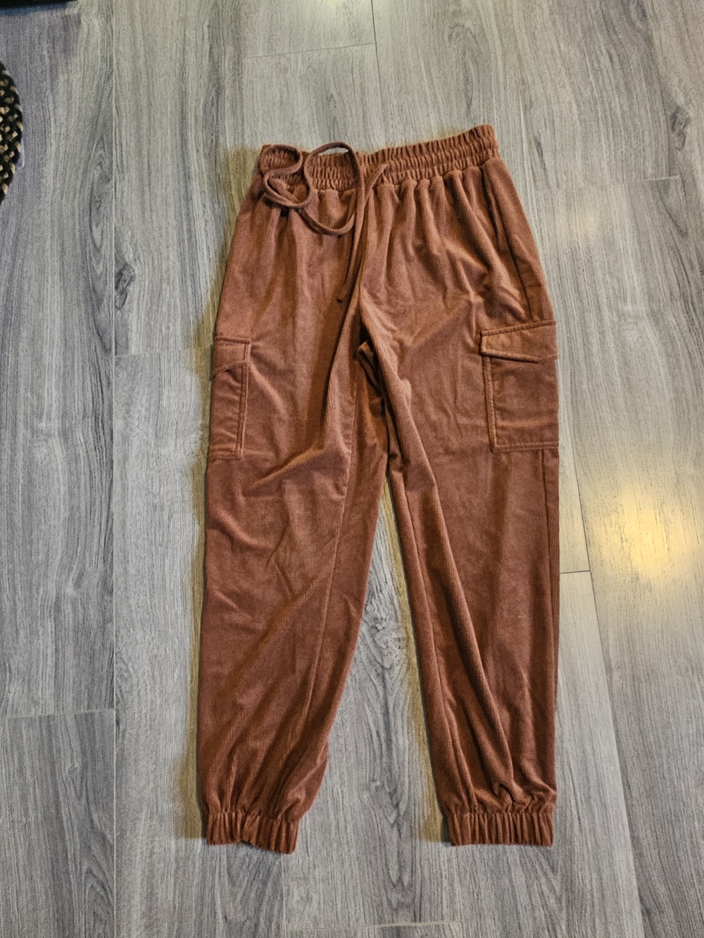 Ultra Flirt Brown Elastic Waist Cargo Pants